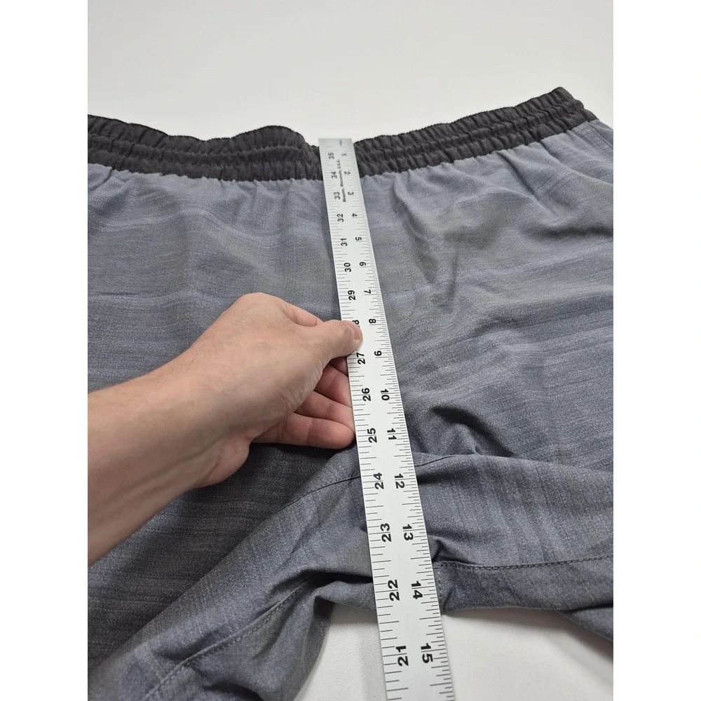 PrAna Slope Short Mens 2XL Gray 7 Inseam Ashy Kai Stripe Athletic Running Gym
